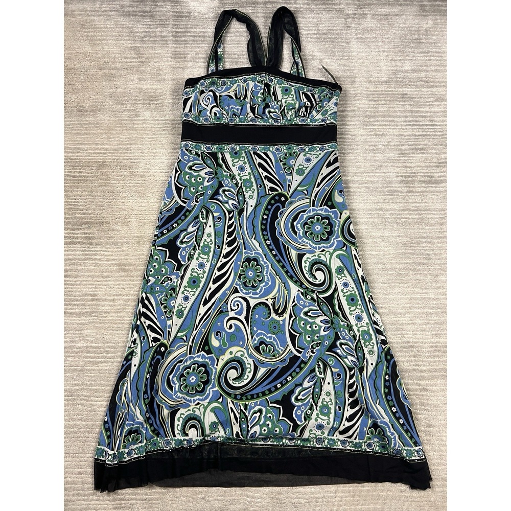 Mix It Dress Womens 14 Multicolor‎ Sleeveless Maxi Lined Nylon Beaded NWT